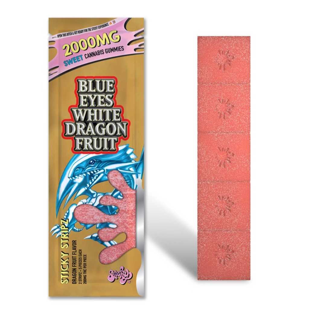 Sticky Stripz Blue Eyes White Dragon Fruit Gummies 2000mg