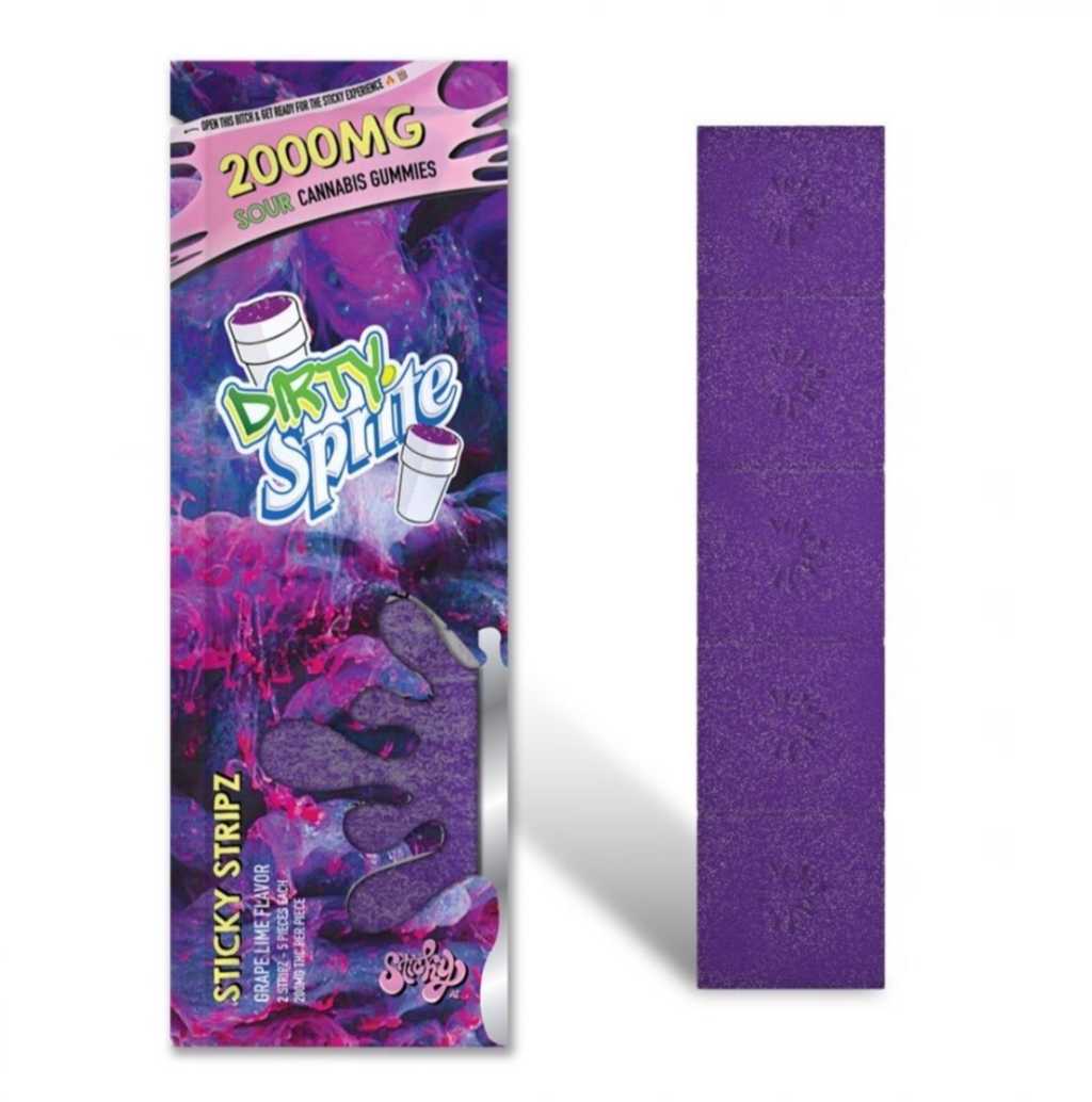 Sticky Stripz Dirty Sprite Gummies 2000mg