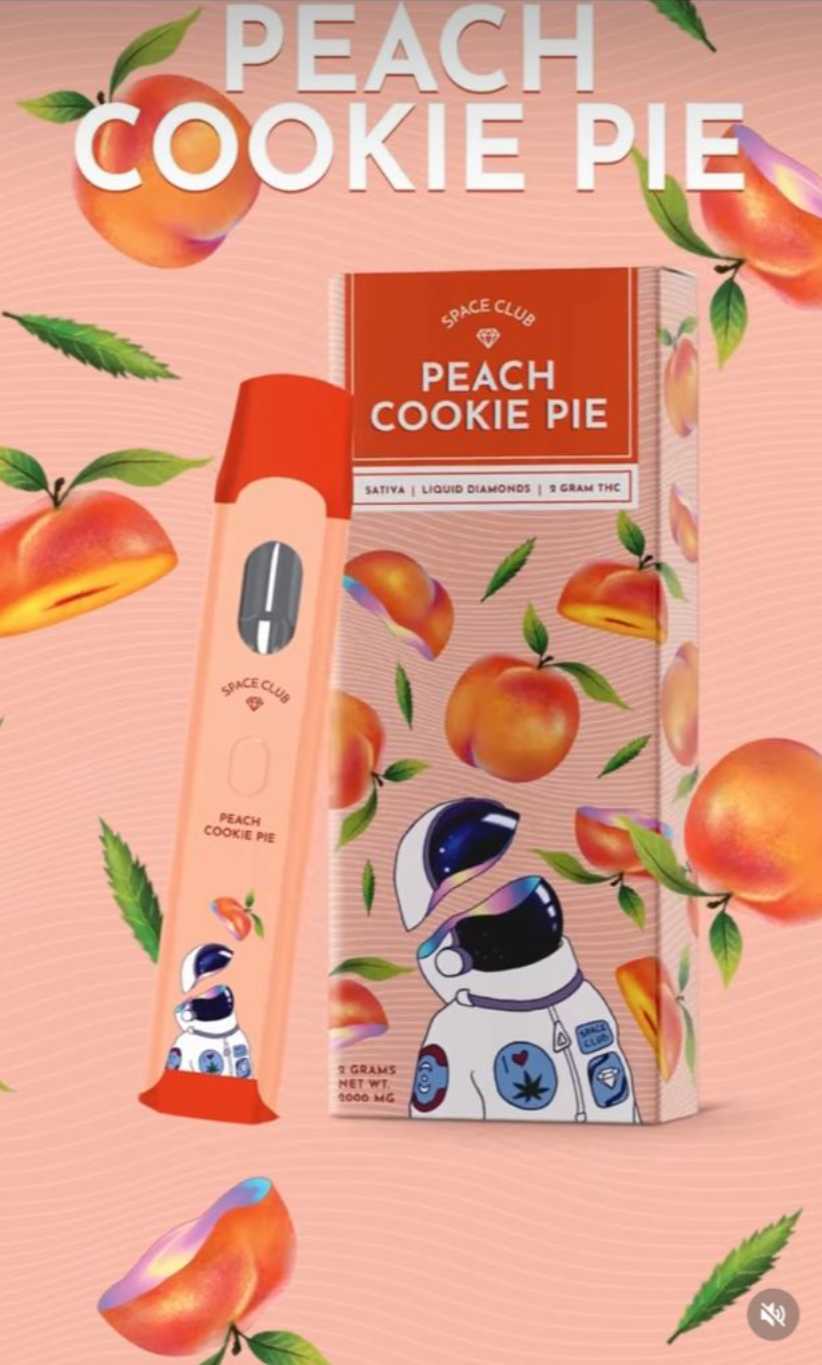 Space Club Peach Cookie Pie Liquid Diamonds Disposable 2g (Sativa)