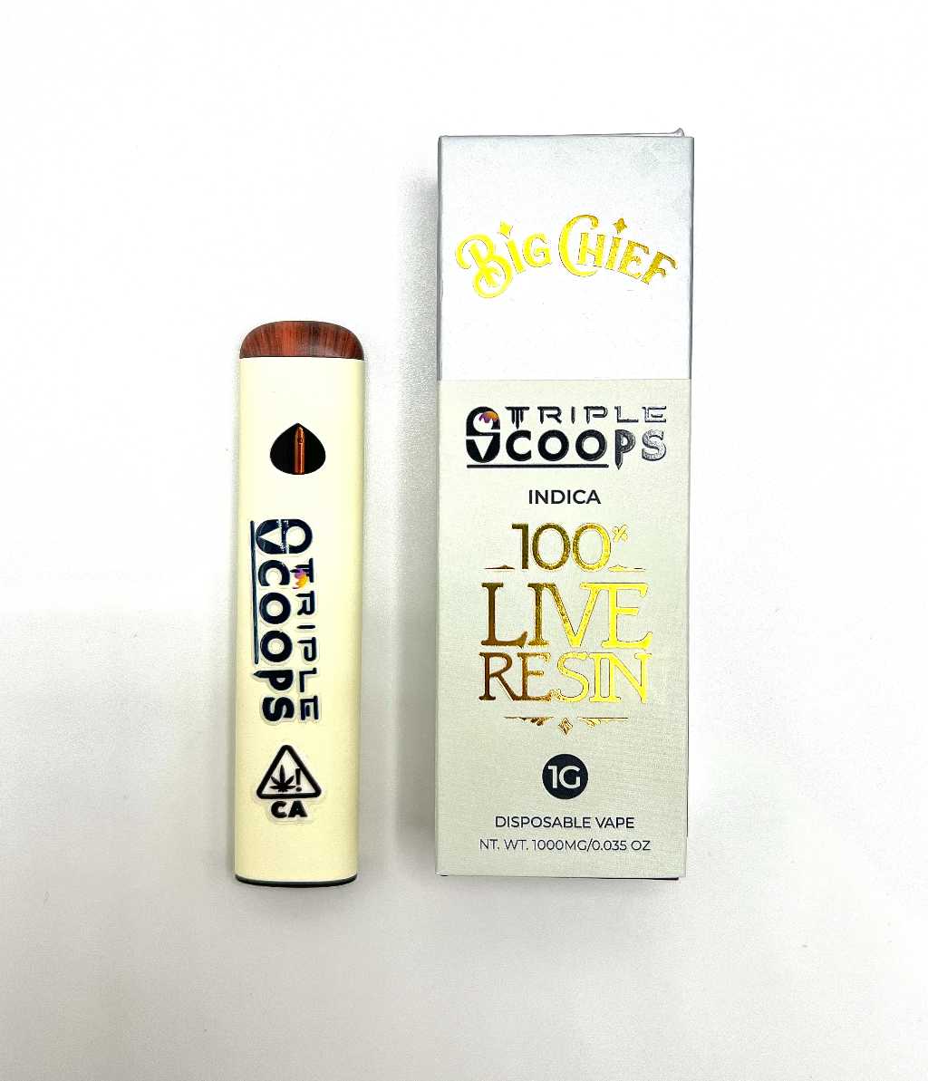 Triple Scoops Live Resin Disposable (1g Indica)