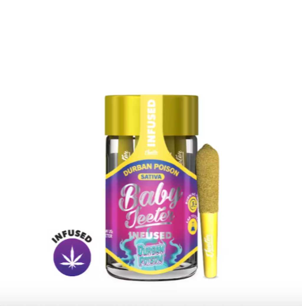 Baby Jeeter Durban Poison 5 Pack Infused with Liquid Diamonds (2.5g) (4 for 110.00)
