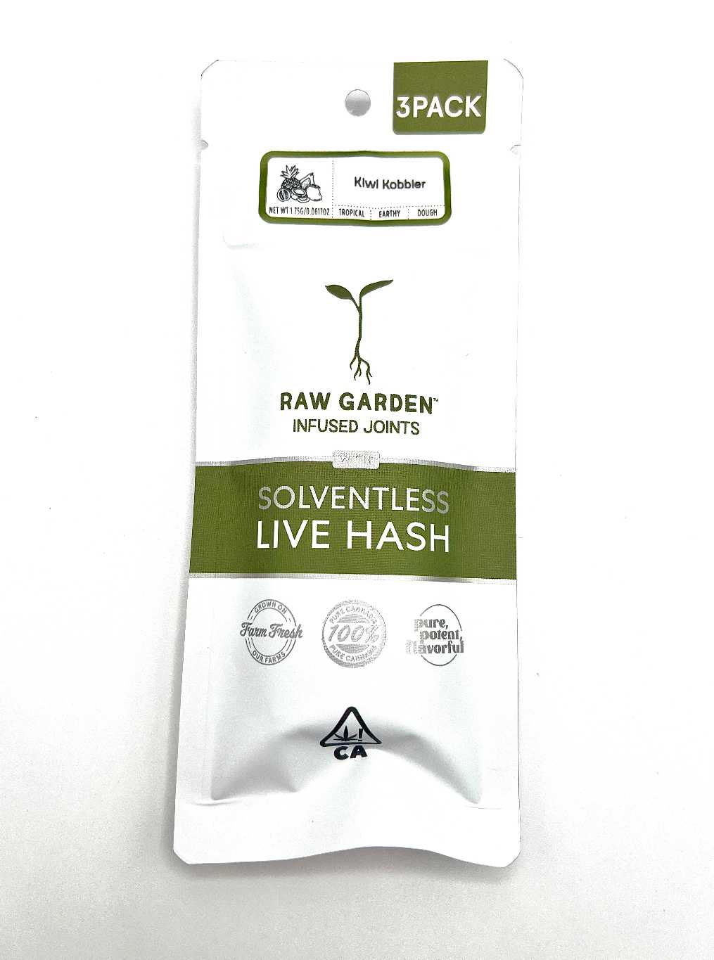 Raw Garden Kiwi Kobbler Hash Infused 3 pack (1.5g) Sativa
