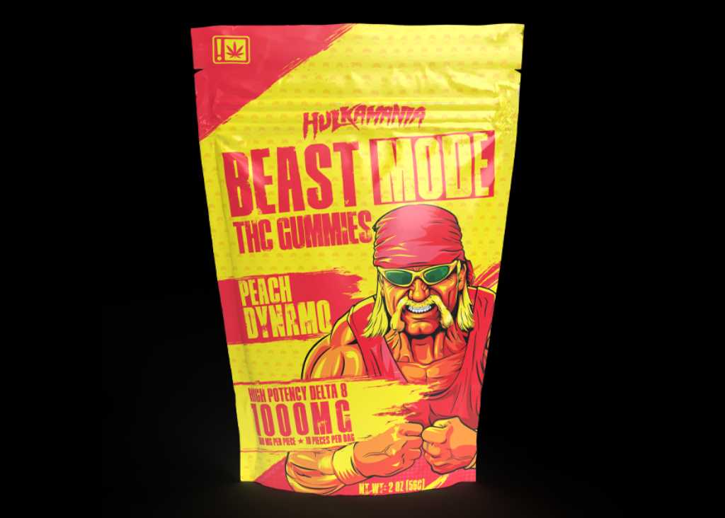 Hulkamania Peach Dynamo Gummies 1000mg