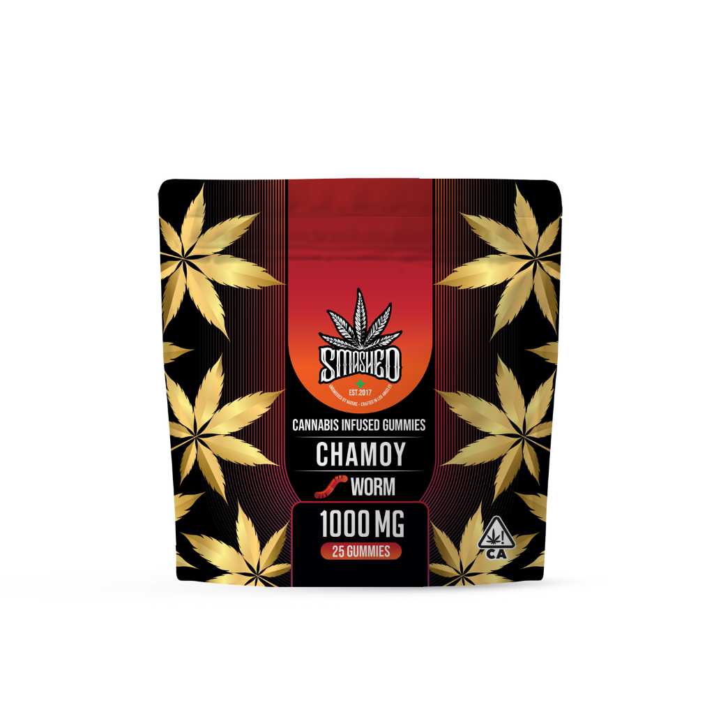 Smashed Gummies Chamoy Worms 1000mg