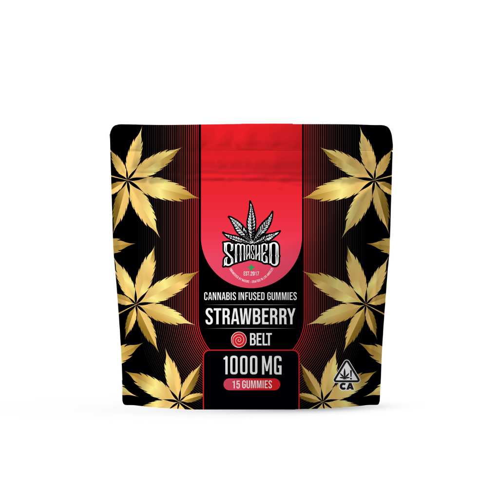 Smashed Gummies Strawberry Belts 1000mg