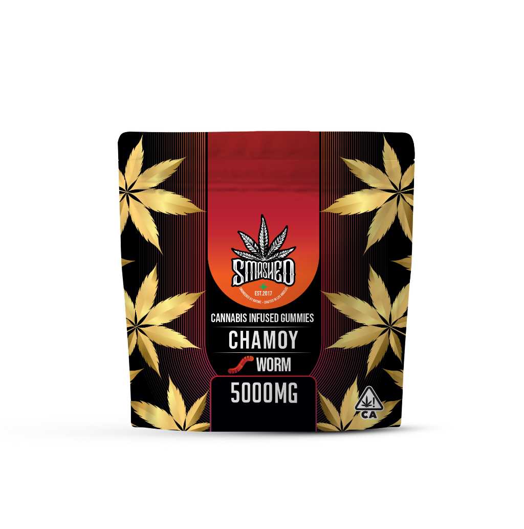 Smashed Gummies Chamoy Worms 5000mg