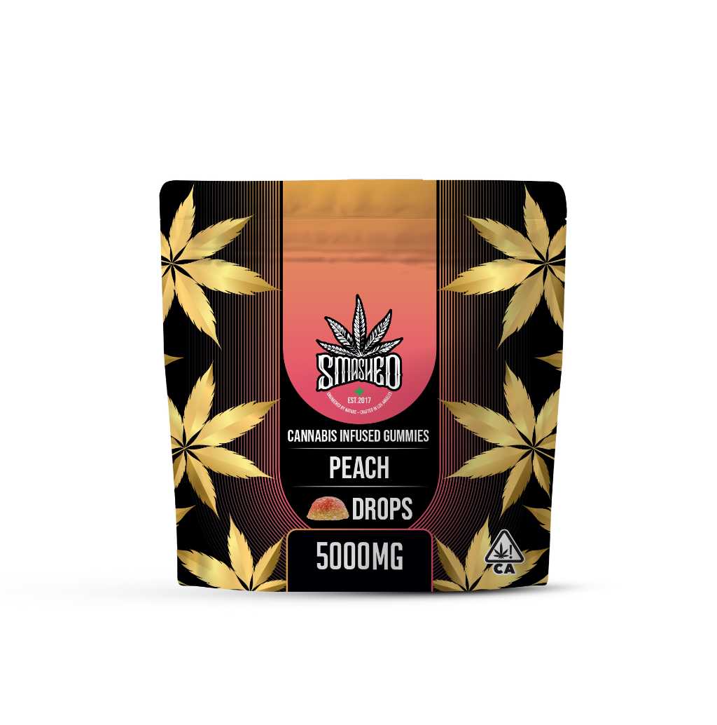 Smashed Gummies Peach Drops 5000mg