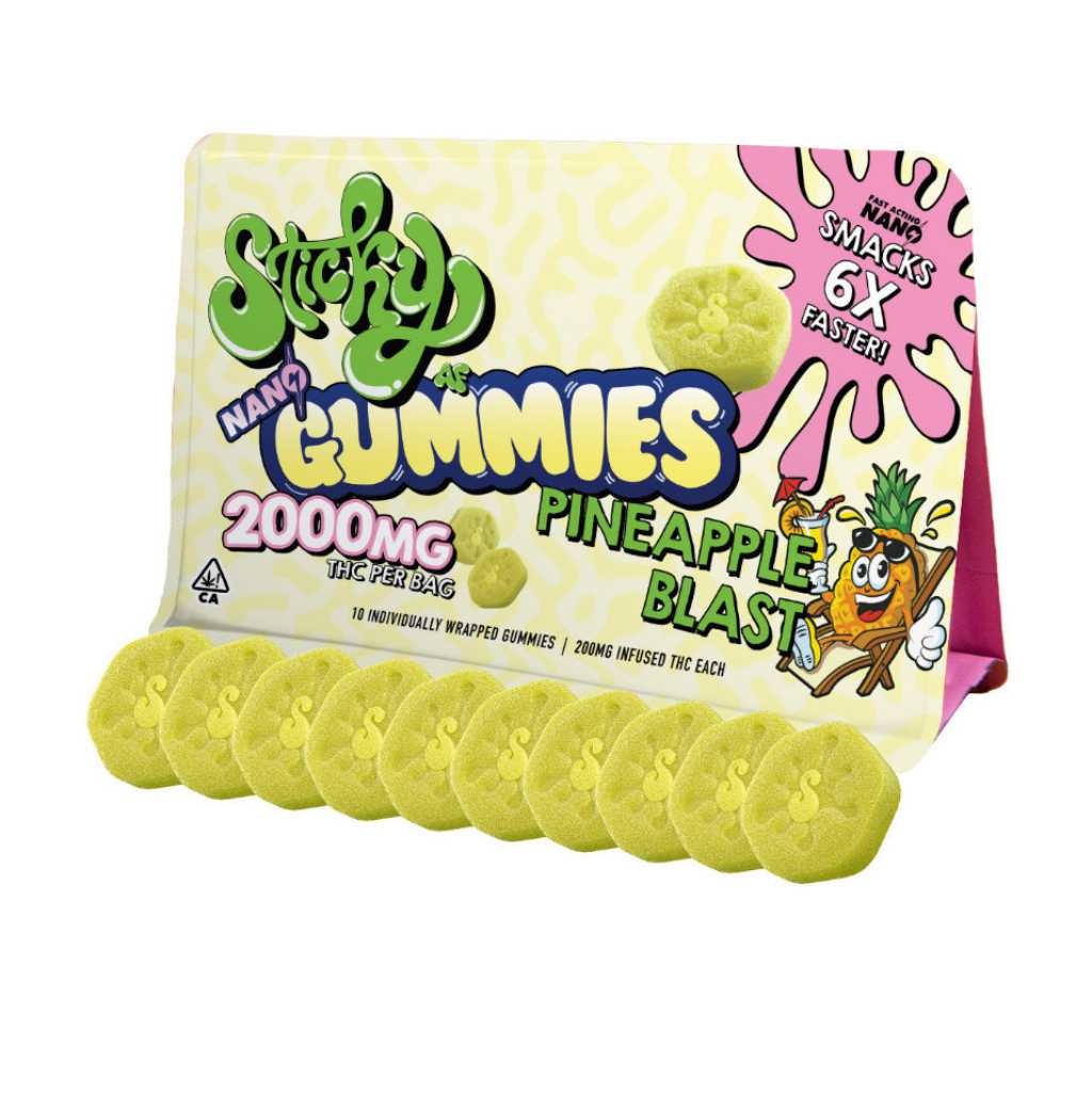 Sticky AF Pineapple Blast Nano Gummies 2000mg (Indica & Sativa)