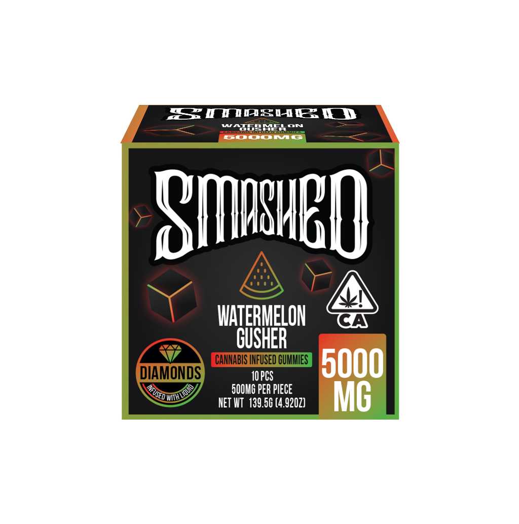 Smashed Liquid Diamond Watermelon Gusher Gummies 5000mg