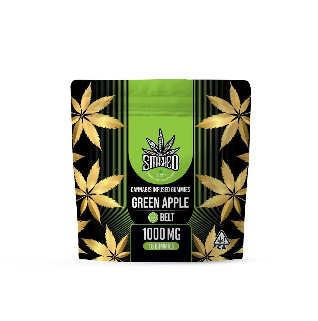 Smashed Gummies Green Apple Belts 1500mg