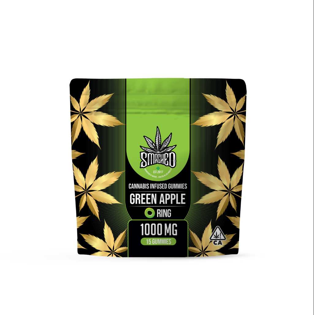 Smashed Gummies Green Apple Rings 1500mg