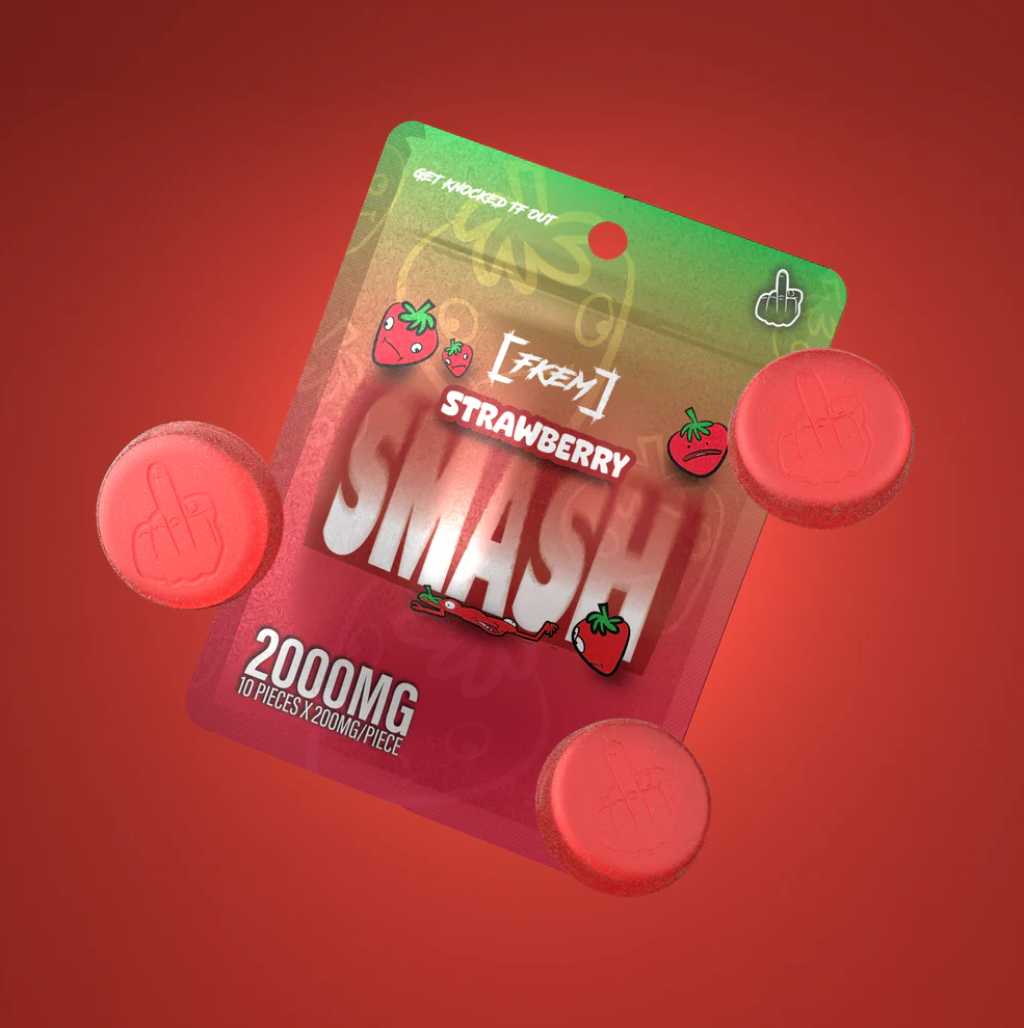 FKEM Strawberry Smash Gummies 2000mg (Hybrid & Indica)