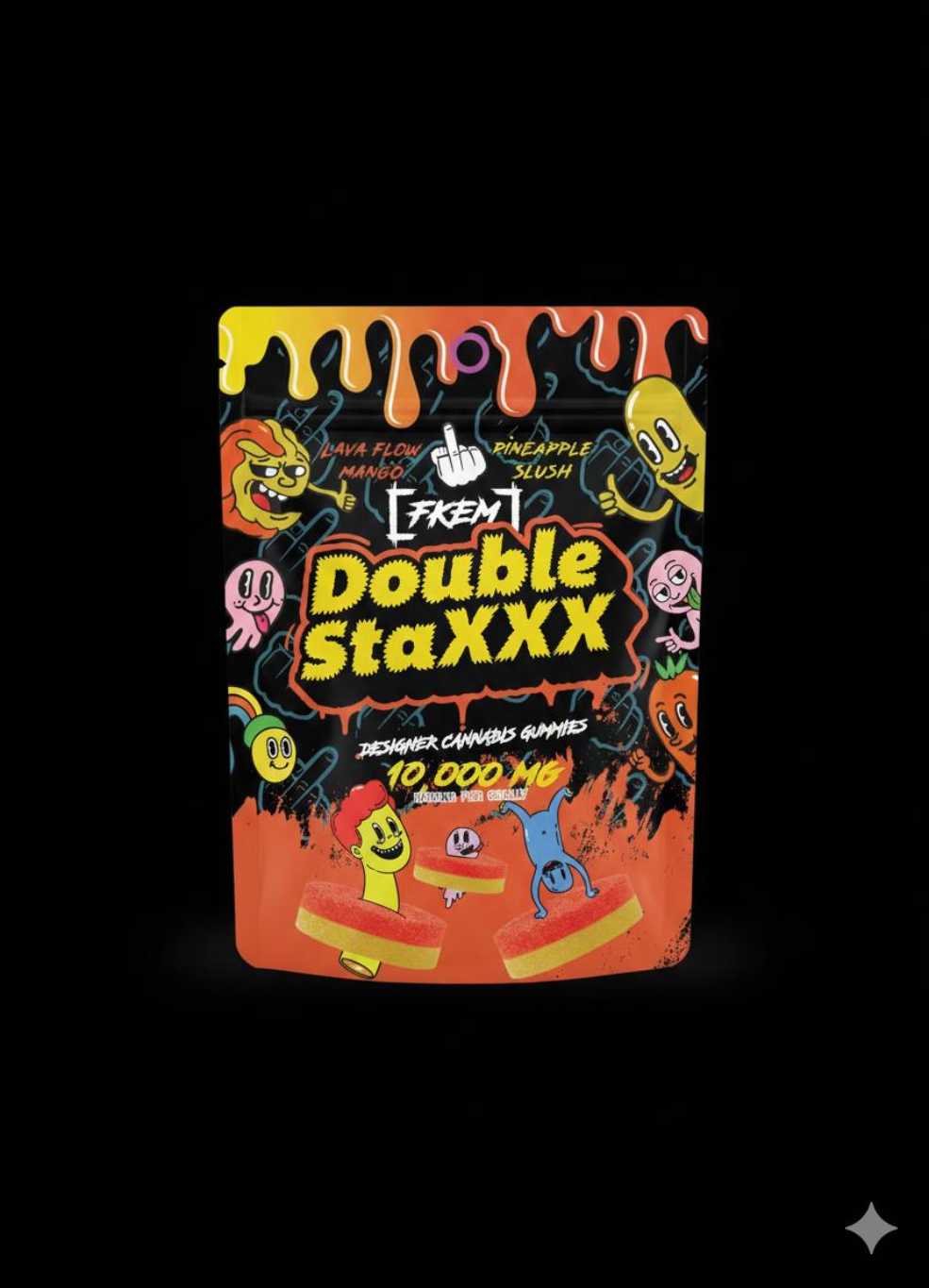 FKEM Double Staxxx Lava Flow Mango x Pineapple Slush 10000mg